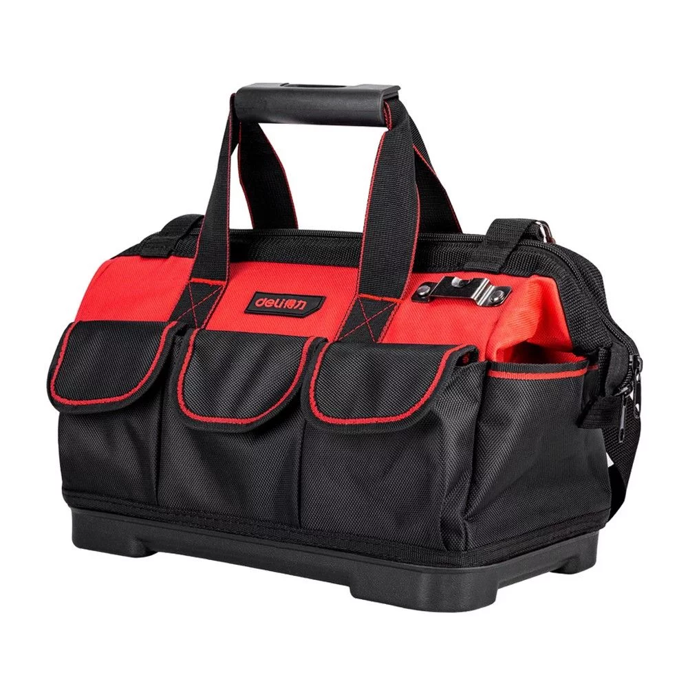 Сумка для инструментов с жестким пластиковым дном Deli DL430316 390 x 200 x 280мм, 14 карманов, плечевой ремень, ткань Оксфорд 1680D Сумка для инструментов с жестким пластиковым дном Deli DL430316 390 x 200 x 280мм, 14 карманов, плечевой ремень, ткань Оксфорд 1680D