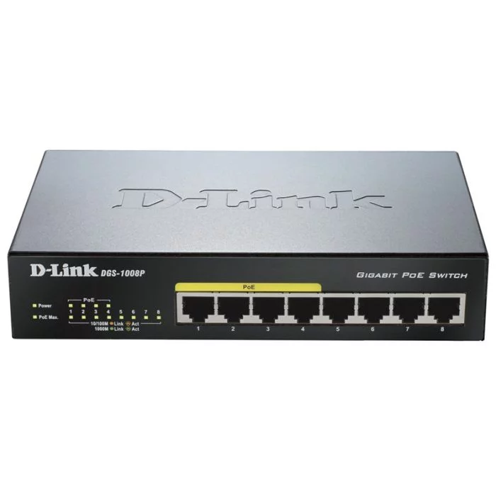 Изображение dgs-1008p-e1a Картинка Коммутатор D-Link DGS-1008P/E1A (DGS-1008P/E1A)