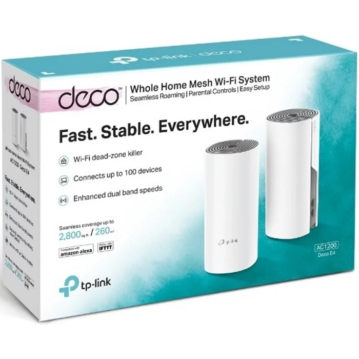 Изображение deco-e4-2-pack- Картинка MESH система TP-LINK Deco E4 (DECO E4(2-PACK)