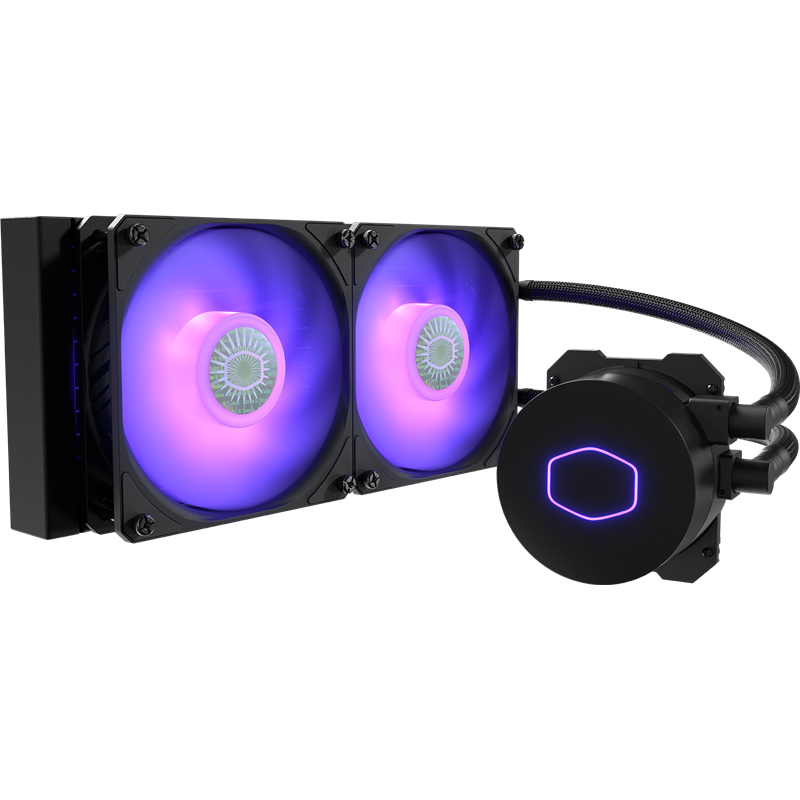 Cooler Master MasterLiquid ML240L V2 RGB (210W, 240mm, RGB, fans: 2x120mm/ 62CFM/ 27dBa/ 1800rpm, 2066/ 2011-v3/ 2011/ 1200/ 1156/ 1155/ 1151-v2/ 1151-v1/ 1150/ AM4/ AM3+/ AM3/ AM2+/ AM2/ FM2+/ FM2/ FM1) (MLW-D24M-A18PC-R2)