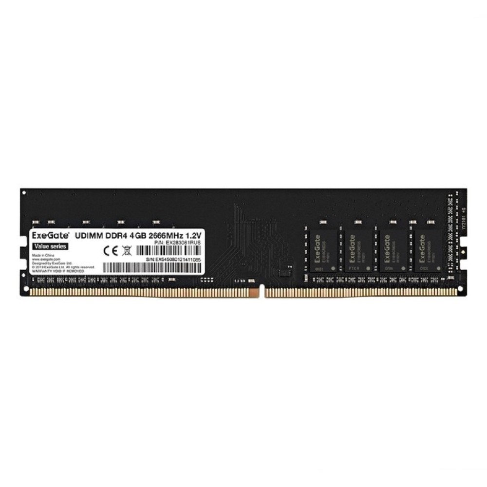 Exegate EX283081RUS Модуль памяти ExeGate Value DIMM DDR4 4GB 2666MHz