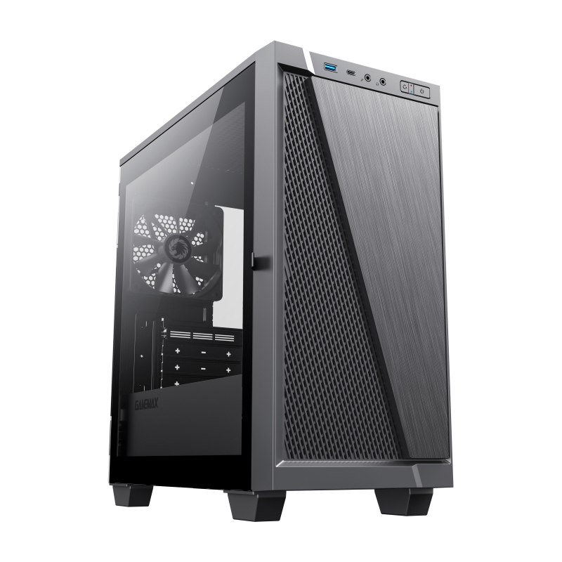 Компьютерный корпус, без блока питания mATX/ Gamemax M61 mATX case, black, w/ o PSU, w/ 1xUSB3.0+1xType-C, w/ 1x12cm rear fan