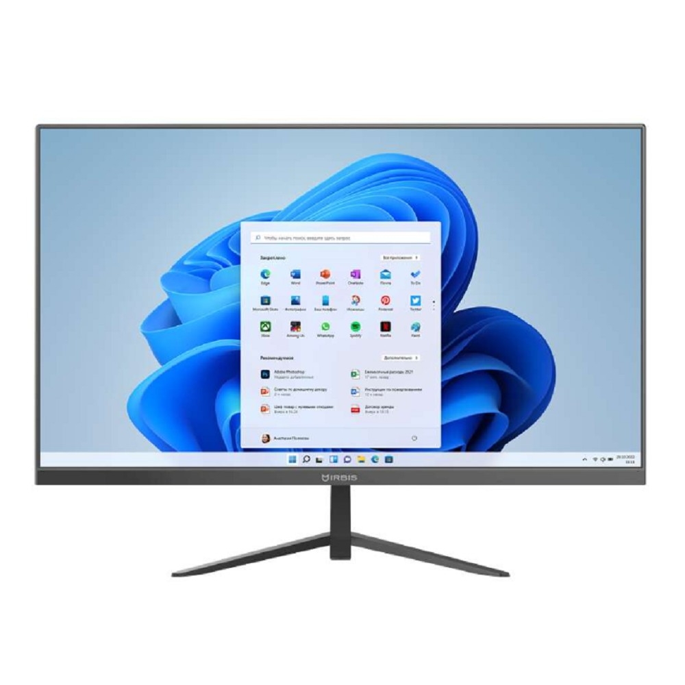 IRBIS SMART AIO 24; 23.8“(i5-1235U;16GB(2666MHz)+SSD512GB;IPS;16:9;1000:1;250Cd/ m2;5ms;1920x1080x75Hz;HDMI(IN);USB-C;2*USB2.0;3*USB3.2A;RJ45;CardR;Cam 2MP;WIFI5;BT5.0;Tilt;Spk2*2W;keyb+mouse;noOS (РФ) (24I5M2165R)