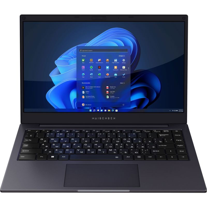 Ноутбук Maibenben Smart S14A-iN10UM 14"(1920x1080 (матовый) IPS)/ Intel N-series N100(0.8Ghz)/ 8Gb/ 256Gb SSD/ BT/ WiFi/ 38WHr/ 1.45kg/ Dark Blue/ Linux + Screen 60Hz, 250nits, 16:9 (S14A-IN10UMA1SLURE0)