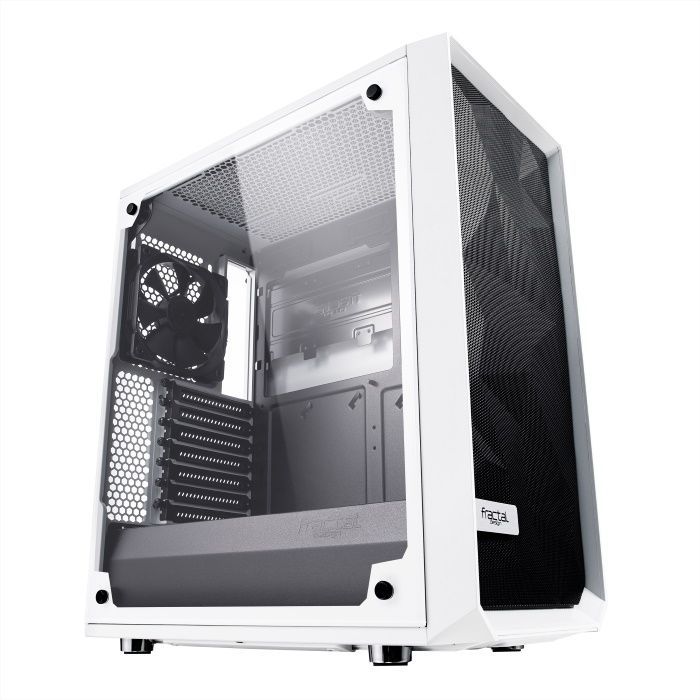 Корпус Fractal Design Meshify C TG, белый, без БП, ATX, 2x2.5"/3.5", 3x2.5", 5x120mm, 4x140mm, 2xUSB3.0, audio bott PSU (FD-CA-MESH-C-WT-TGC)