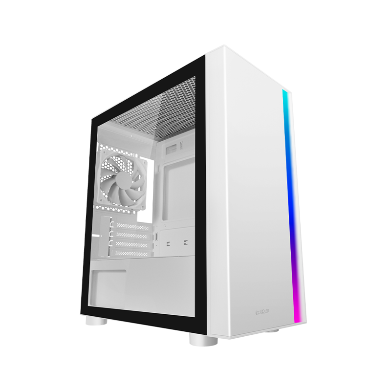 Корпус без блока питания/ PCCooler LM300 ARGB WH, Tempered Glass Mid Tower, White, ABS, TG, SPCC, 1x120mm ARGB mATX, ITX 170/330/mm 2x2.5", 2x3.5", 5xPCI 1xUSB-A 3.0, 2xUSB-A 2.0 375x205x427mm