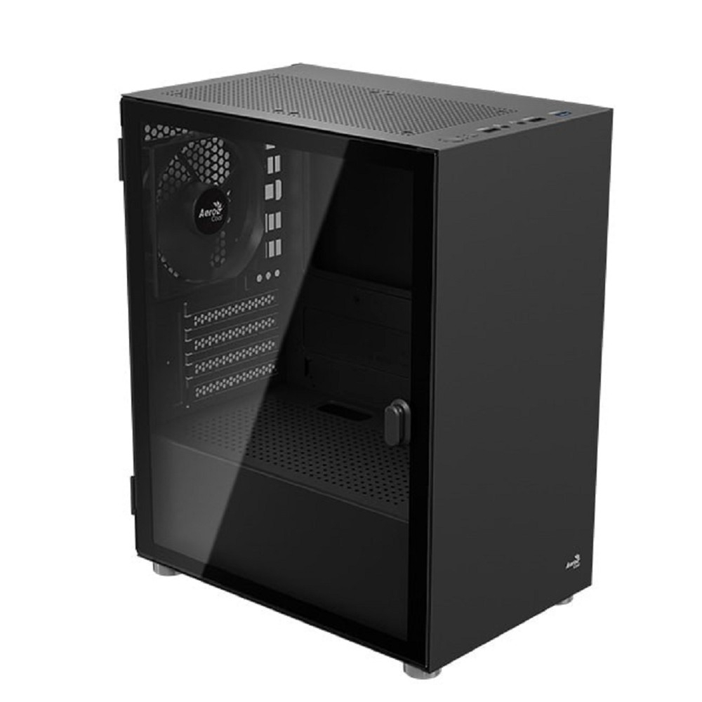 Корпус AeroCool CS-111-G-BK-v1 Black Mini Tower Micro ATX/ mini-ITX, без БП, SGCC, Steel, tempered glass (4711099476800)