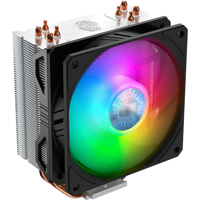 Cooler Master Hyper 212 Spectrum V2 (150W, 4-pin, 157mm, tower, Al/ Cu, RGB, fans: 1x120mm/ 62CFM/ 27dBA/ 1800rpm, 1700/ 1200/ 115x/ AM4) (RR-2V2L-18PD-R1)