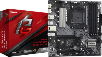 ASROCK B550M PHANTOM GAMING 4, AM4, B550, 4*DDR4, DP+HDMI, 4xSATA3 6.0 (RAID), M.2 Socket, 4xUSB 3.2, 2xUSB 2.0, mATX; 90-MXBE90-A0UAYZ