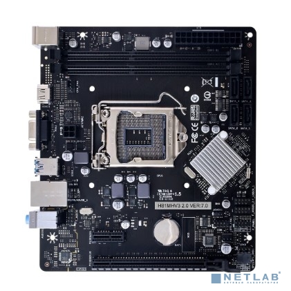 Biostar H81MHV3 2.0/3.0 RTL {Socket 1150, Intel H81, 2xDDR3-1600, D-SUB+HDMI, 1xPCI-Ex16, 1xPCI-Ex1, 2xSATA3, 2xSATA2, 6 Ch Audio, GLan, (2+0)xUSB3.0, (2+4)xUSB2.0, 2xPS/2, mATX}