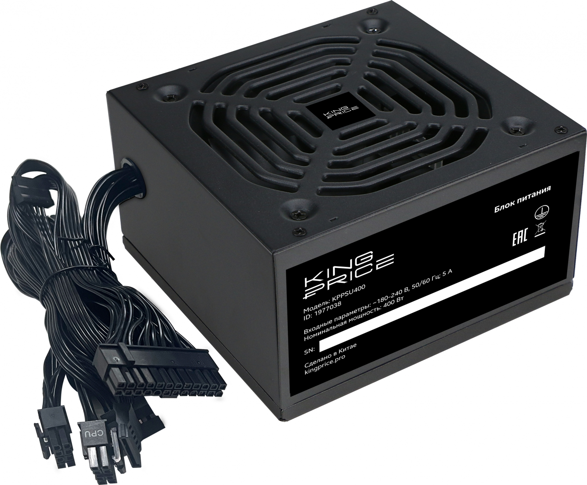 Блок питания KingPrice ATX 400W KPPSU400 (20+4pin) 120mm fan 4xSATA RTL