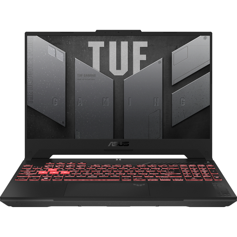 Ноутбук/ ASUS TUF A15 FA507UV-LP149 15.6"(1920x1080 (матовый, 144Hz) IPS)/AMD Ryzen 7 8845HS(3.8Ghz)/16384Mb/512PCISSDGb/noDVD/Ext:nVidia GeForce RTX4060(8192Mb)/Cam/BT/WiFi/90WHr/war 1y/2.2kg/Mecha Gray/DOS (90NR0I25-M007W0)