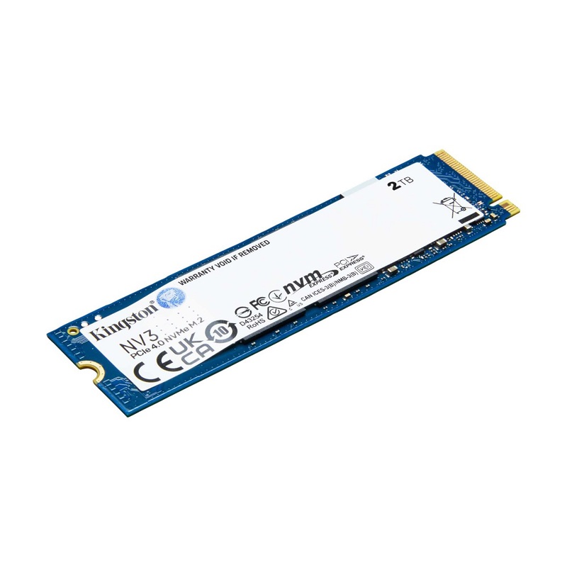 Твердотельный накопитель/ Kingston SSD NV3, 2000GB, M.2(22x80mm), NVMe, PCIe 4.0 x4, 3D TLC, R/ W 6000/ 5000MB/ s, TBW 640, DWPD 0.3 (3 года) (SNV3S/2000G)