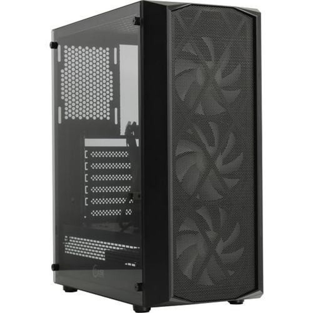 Powercase CMRMX-L3 Корпус Rhombus X3 Mesh LED, Tempered Glass, 3x 120mm 5-color fan, чёрный, ATX (CMRMX-L3)