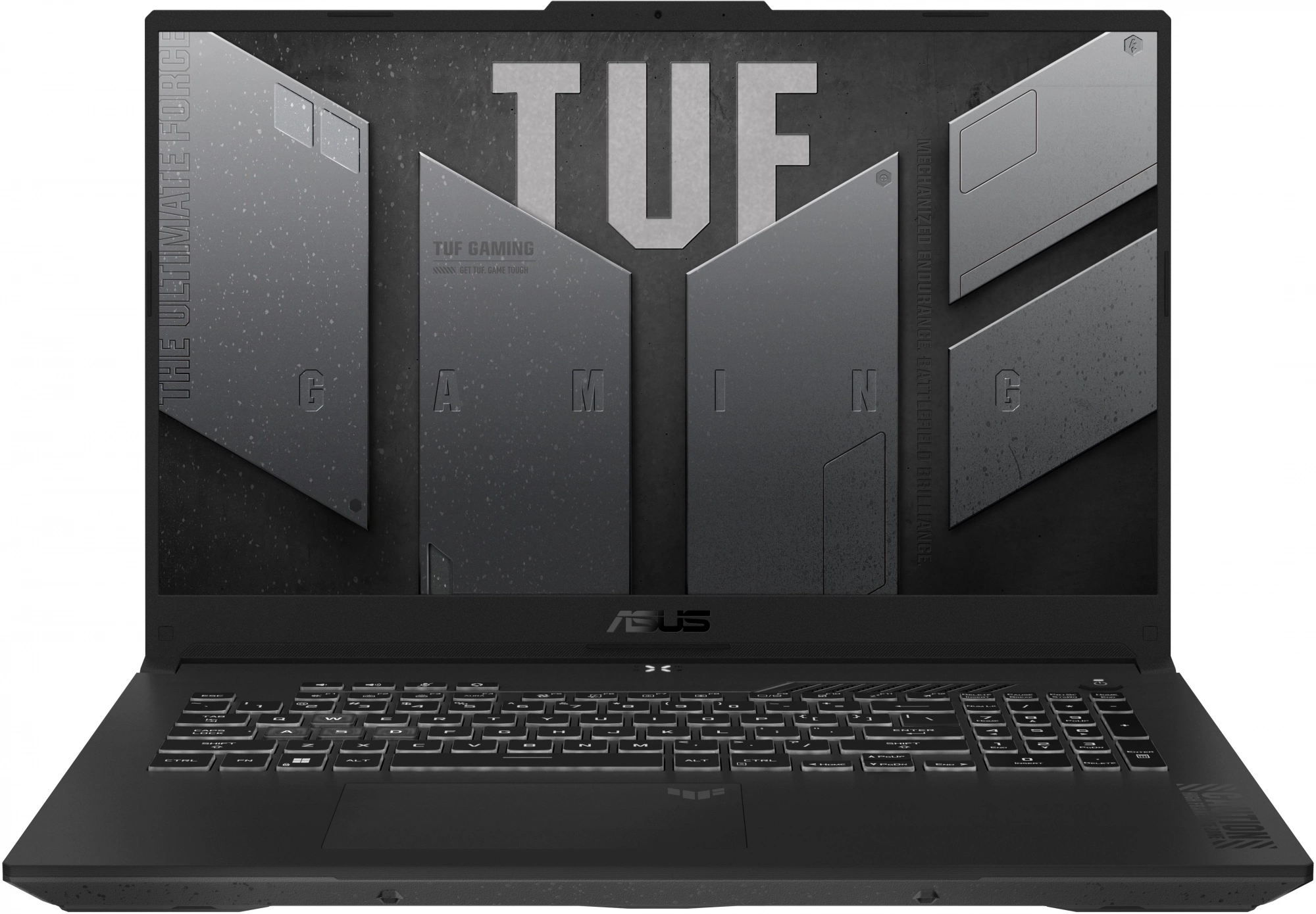 Ноутбук/ ASUS TUF A17 FA707NUR-HX013 17.3"(1920x1080 (матовый, 144Hz) IPS)/AMD Ryzen 7 7435HS(3.1Ghz)/16384Mb/512PCISSDGb/noDVD/Ext:nVidia GeForce RTX4050(6144Mb)/Cam/BT/WiFi/90WHr/war 1y/2.6kg/Mecha Gray/DOS (90NR0JL5-M000K0)