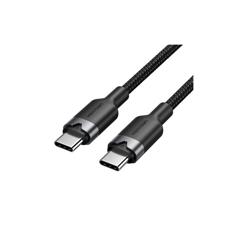 Кабель Vention USB 2.0 CM/ CM - 2м. Черный 3А PD60W (TRDBH)