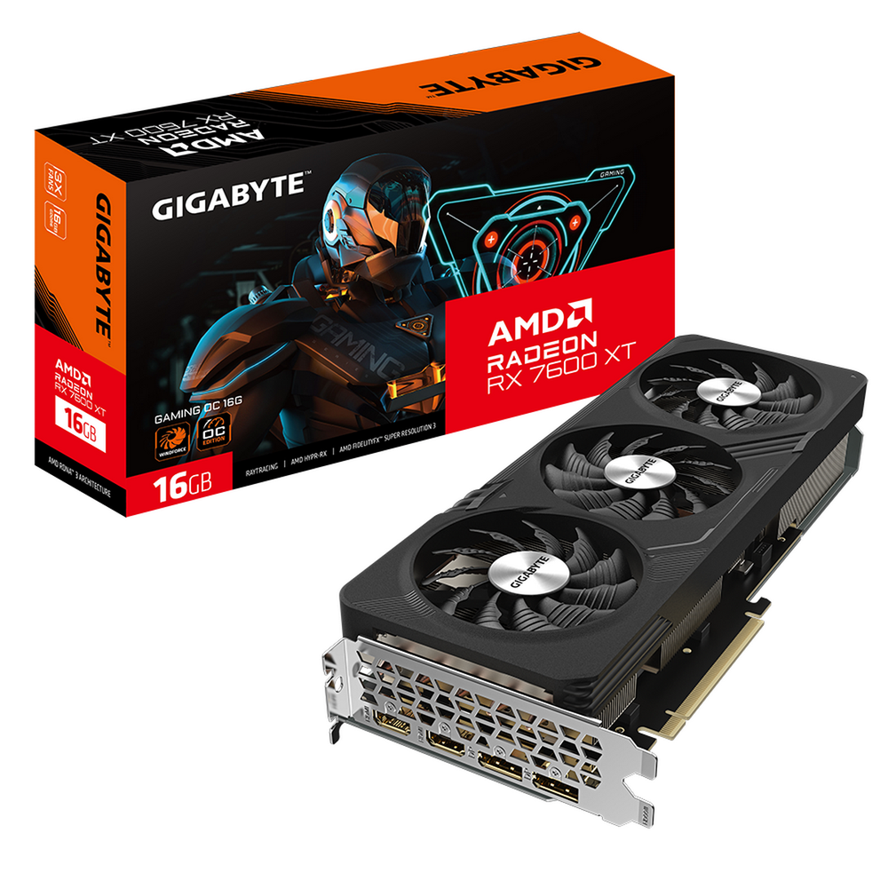 Видеокарта Gigabyte RX7600XT GAMING OC 16GB GDDR6 128bit 2xDP 2xHDMI 3FAN RTL (GV-R76XTGAMING OC-16GD 1.1)