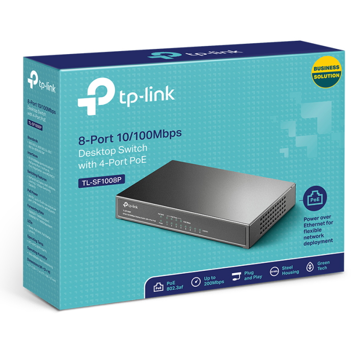 Картинка Коммутатор TP-LINK 8x RJ45 (TL-SF1008P) 