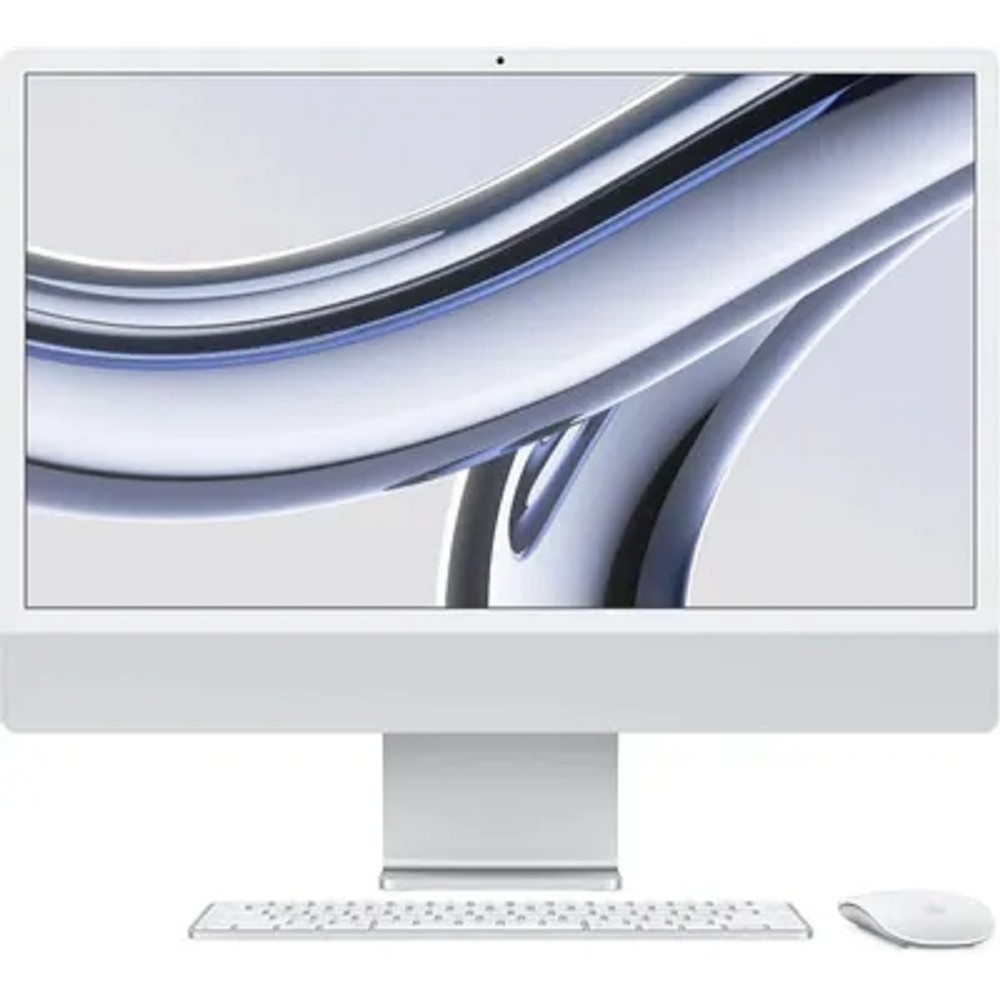 Apple iMac 24 2023 [Z19D0019T] (КЛАВ.РУС.ГРАВ.) Silver 24" Retina 4.5K {Apple M3 8C CPU 10C GPU/ 16GB/ 512GB SSD/ Ethernet/ без переходника на EU арт.11007065}