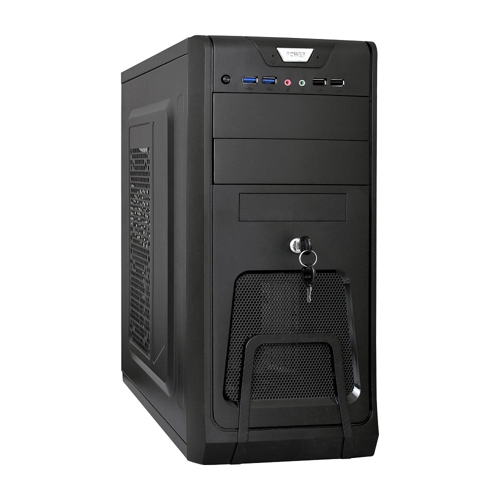 Exegate EX283215RUS Корпус Miditower ExeGate CP-603UB Black, ATX, , 2*USB+2*USB3.0, Audio, замок блокировки кнопки питания