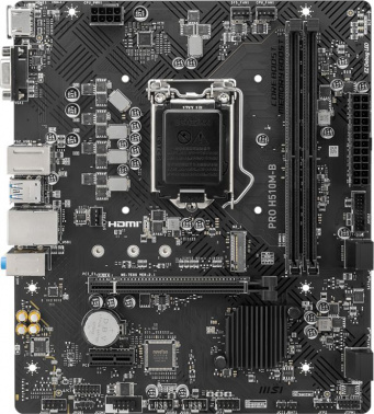 MSI PRO H510M-B { S1200, Intel®H470, 2xDDR4-2933 HDMI+VGA, 1xPCI-Ex16, 1xPCI-Ex1, 4xSATA3, 1xM.2, 8 Ch Audio, GLan, (4+4)xUSB2.0, (2+2)xUSB3.2, 1xPS/ 2"}