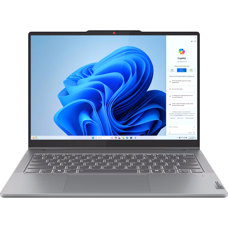 Ноутбук/ Lenovo IdeaPad 5 2-in-1 14AHP9 14"(1920x1200 IPS)/ Touch/ AMD Ryzen 5 8645HS(4.3Ghz)/ 16384Mb/ 512SSDGb/ noDVD/ Int:AMD Radeon 760M/ Cam/ BT/ WiFi/ 57WHr/ war 1y/ 1.6kg/ luna grey/ noOS + 65W, Pen, RU kbd (83DR005RRK)