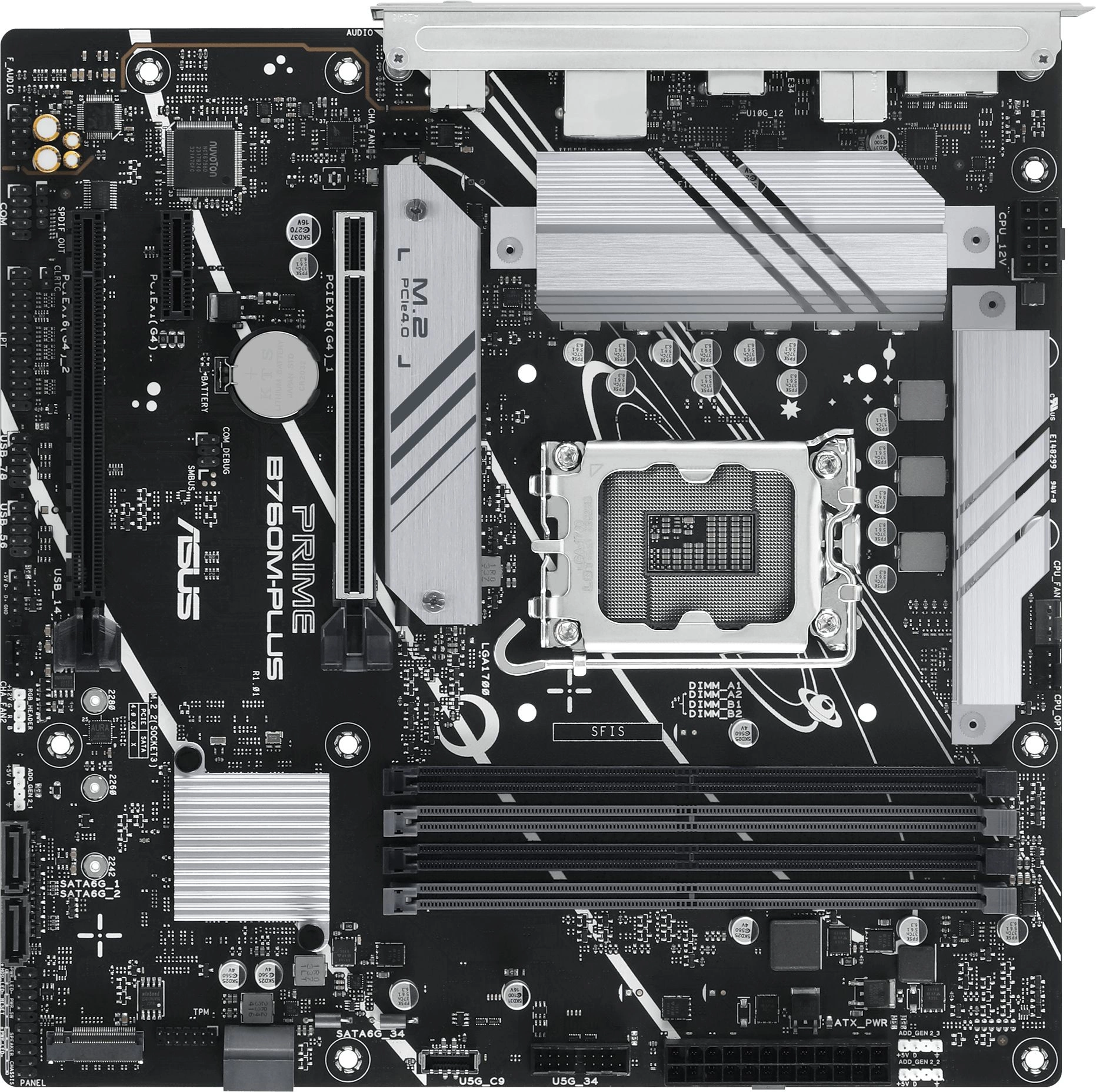 ASUS PRIME B760M-PLUS, LGA1700, B760, 4*DDR5, 4*SATA, 2*M.2, 2*USB 3.2, 4*USB 2.0, 2*PCIx16, 1*PCIx1, DP+HDMI, mATX; 90MB1GY0-M0EAY0