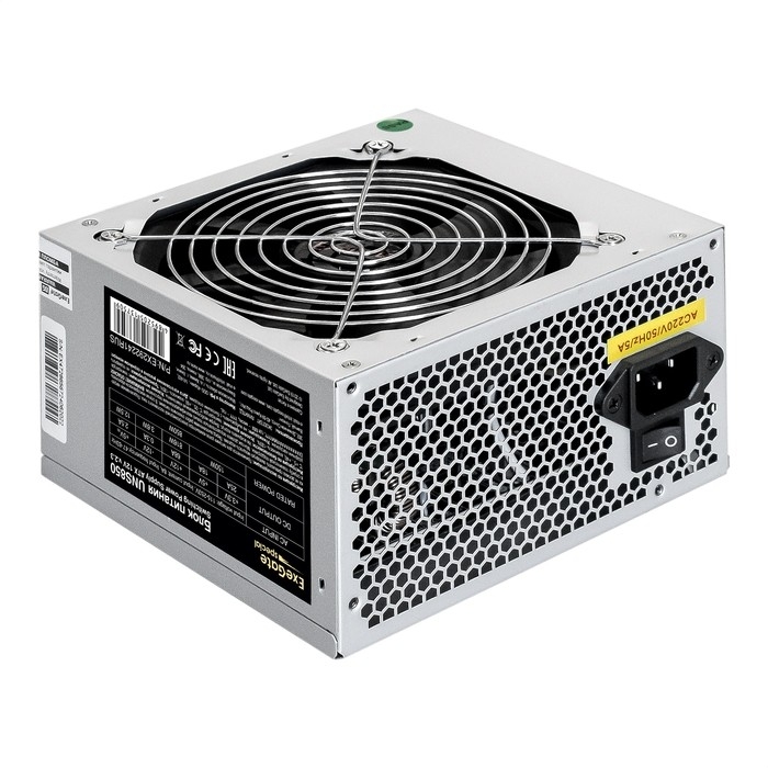 Exegate EX292241RUS Блок питания 850W ExeGate UNS850 (ATX, 12cm fan, 24pin, 2x(4+4)pin, 2xPCI-E, 5xSATA, 3xIDE)