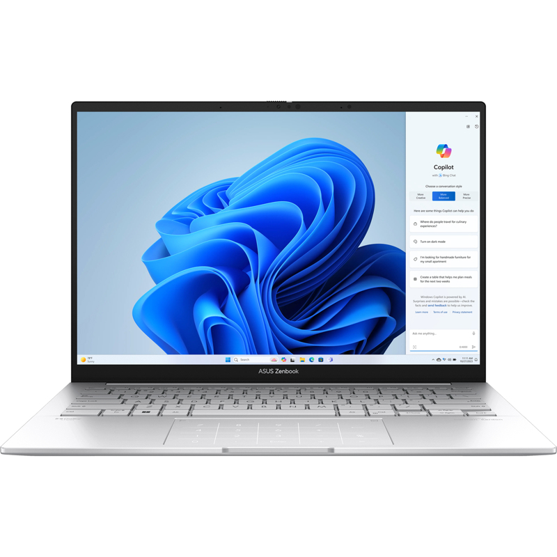 ASUS Zenbook 14 OLED UX3405MA-QD488W Intel® Core™ Ultra 7 Processor 155H 1.4 GHz (24MB Cache, up to 4.8 GHz, 16 cores, 20 Threads) LPDDR5X 16GB OLED 1TB M.2 NVMe™ PCIe® 4.0 SSD Intel® Arc™ Graphics 14 (90NB11R2-M00SS0)