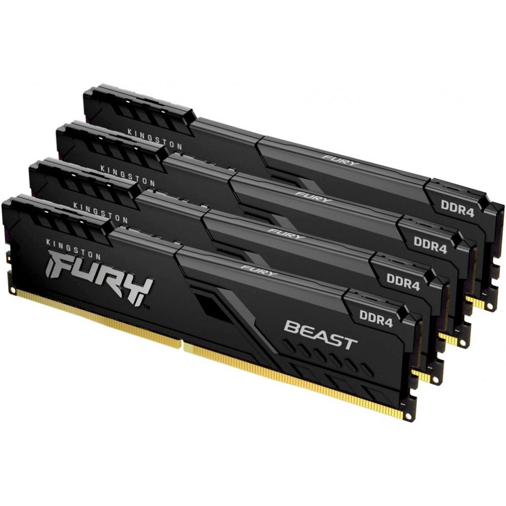 DDR 4 DIMM 128Gb PC28800, 3600Mhz, KingstonFURY Beast Black CL18 (Kit of 4) (KF436C18BBK4/128) (retail)