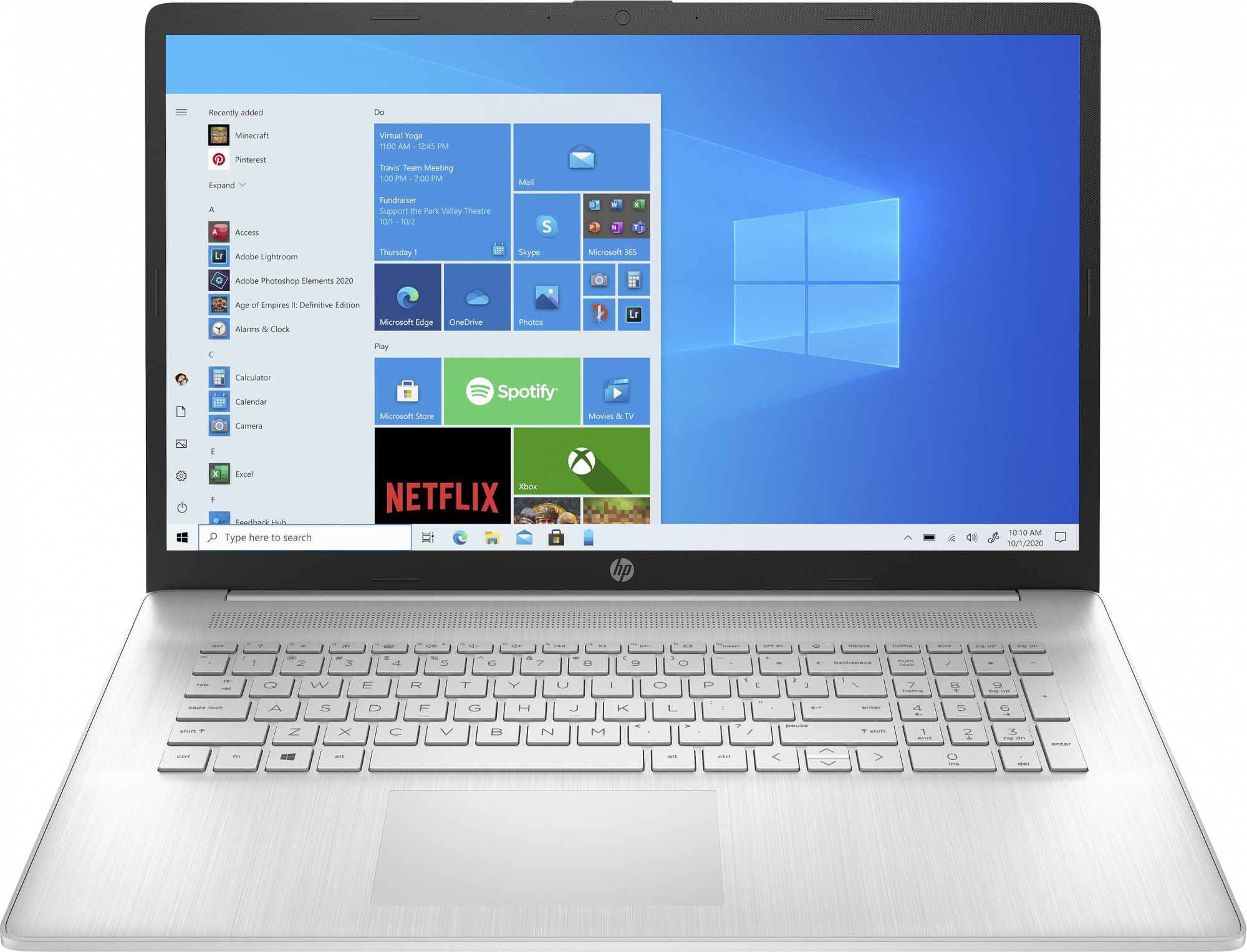 Ноутбук HP 17-cn2124ng Core i3 1215U 8Gb SSD512Gb Intel UHD Graphics 17.3" IPS FHD (1920x1080) Windows 11 silver WiFi BT Cam (8L378EA)