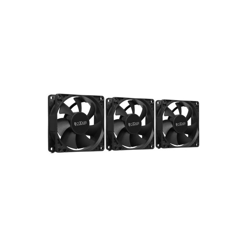 Кулер для ПК/ PCCooler DN 80 3IN 1 (8080x25mm, 3-pin/ Molex, 18.21CFM, 18dBA, 1400RPM, Black, 3pcs)