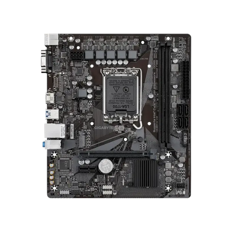 GIGABYTE H610M H V2, LGA1700, H610, 2*DDR5, 4*SATA, 1*M.2, 2*USB 3.2, 4*USB 2.0, 1*PCIx16, 1*PCIx1, D-Sub+HDMI, mATX