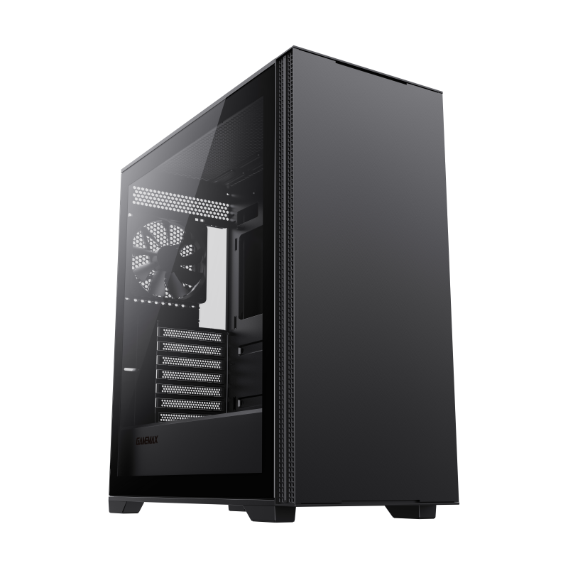 Компьютерный корпус E-ATX, без блока питания/ Gamemax Quest E-ATX case, black, w/ o psu, w/ 1xUSB3.0+2xUSB2.0+1xTYpe-C Gen2, Combo Audio, w/ 1x12cm Black Fan (FN-12WFBK)