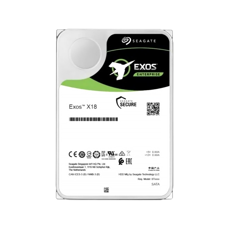 Жесткий диск Seagate Exos X18 ST12000NM000J 12TB, 3.5", 7200rpm, SATA 6Gb/ s, 512E, 256MB