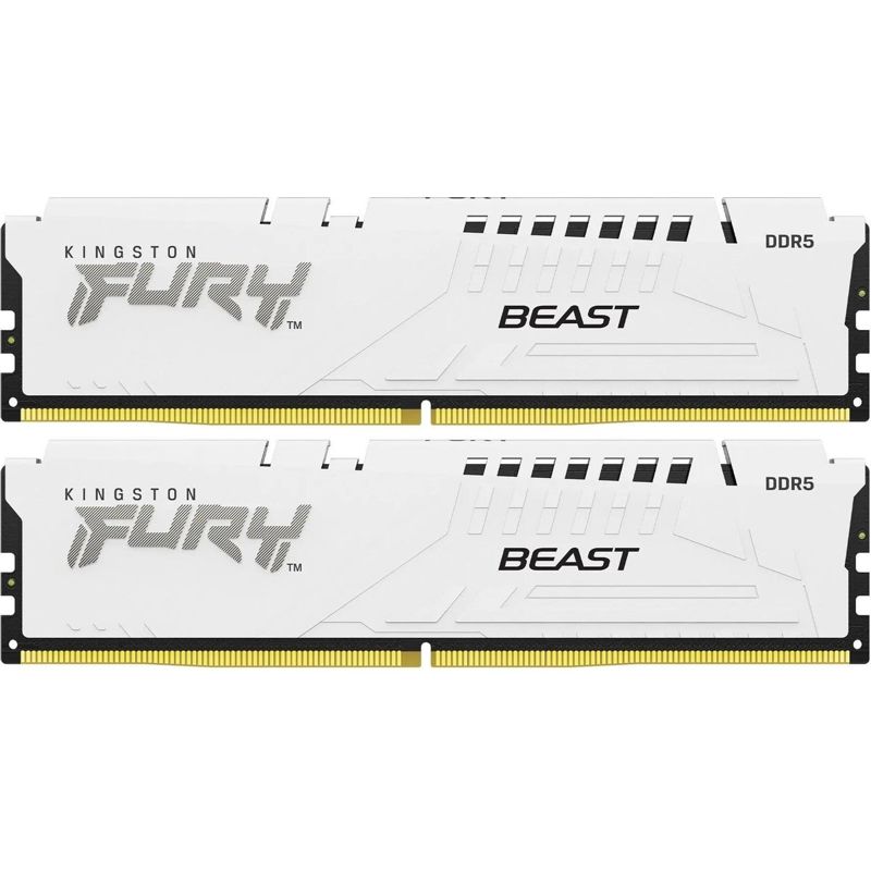 DDR 5 DIMM 32Gb PC44800, 5600Mhz, Kingston FURY Beast White XMP CL40 (Kit of 2) (KF556C40BWK2-32) (retail)