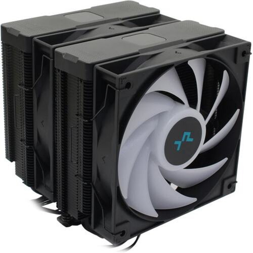 DEEPCOOL AG620 DIGITAL BK ARGB LGA1700/ 1200/ 115X/ AM5/ AM4 (8шт/ кор, TDP 260W, PWM, DUAL Fan 120mm, 6 тепл. трубок, черный) RET