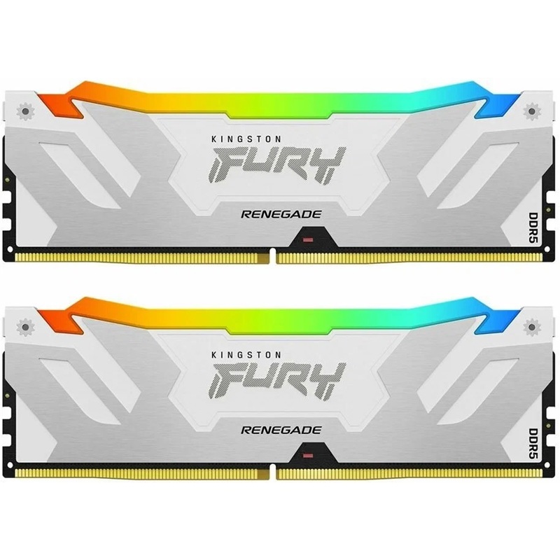 Память оперативная/ Kingston 32GB 6400MT/ s DDR5 CL32 DIMM (Kit of 2) FURY Renegade RGB White XMP (KF564C32RWAK2-32)