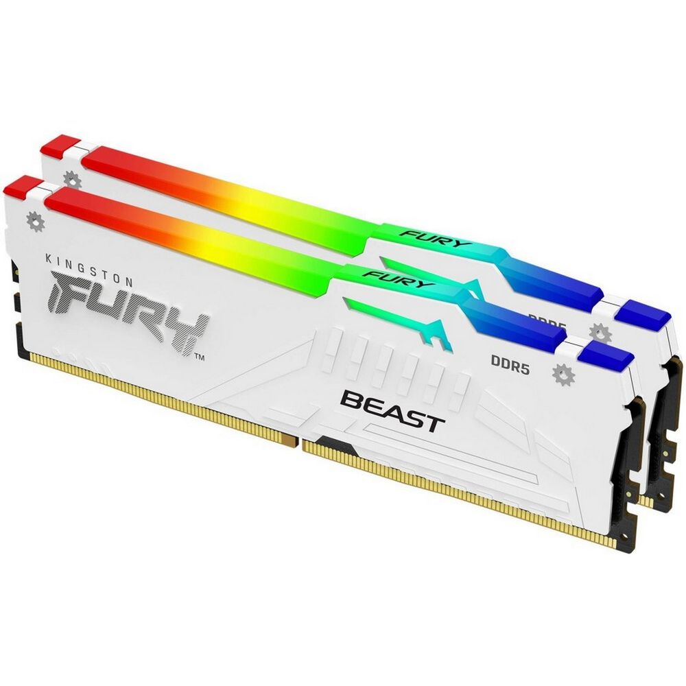 Модуль памяти Kingston 32GB 6000Mhz DDR5 CL36 K2 Fury Beast White RGB kit 2*16 CL36 (KF560C36BWE2AK2-32)