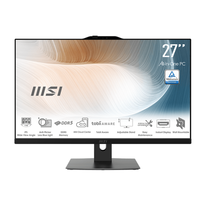 Моноблок/ Modern AM272P 1M 27"(1920x1080 (матовый) IPS)/ Intel Core 5 120U(Ghz)/ 8192Mb/ 256SSDGb/ noDVD/ Int:Intel® Graphics/ Cam/ BT/ WiFi/ -/ war 1y/ 7.5kg/ Black/ DOS (9S6-AF8231-696)