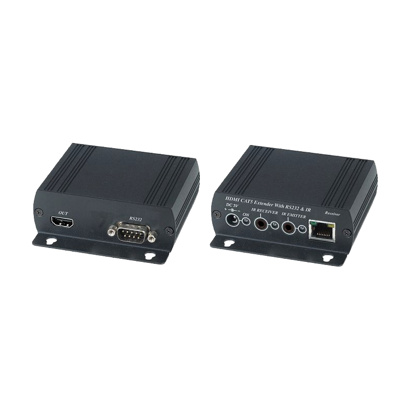 Комплект/ SC&T HE02 Комплект (передатчик и приемник) для передачи HDMI сигнала, сигналов ИК и RS232 по одному кабелю витой пары (от CAT5e/ (HDBaseT) до 100м.