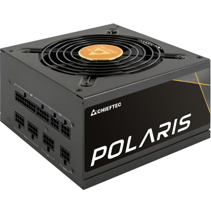 Блок питания 750W Chieftec Polaris, ATX 12V 2.3 PSU, APFC, Fan 120x120mm, 20+4 pin, 4x6+2-pin PCI-E, 3x4-pin IDE (Molex), 8x15-pin SATA, 80 plus Gold (PPS-750FC)