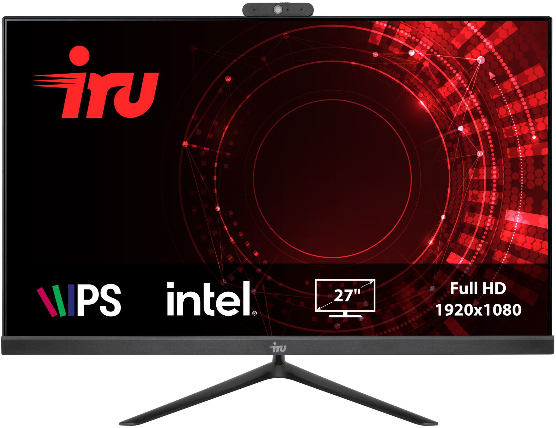 Моноблок IRU Office 27IH5P 27" Full HD i5 11400 (2.6) 8Gb SSD1Tb UHDG 730 Free DOS GbitEth WiFi BT 120W Cam черный 1920x1080 (1865966)