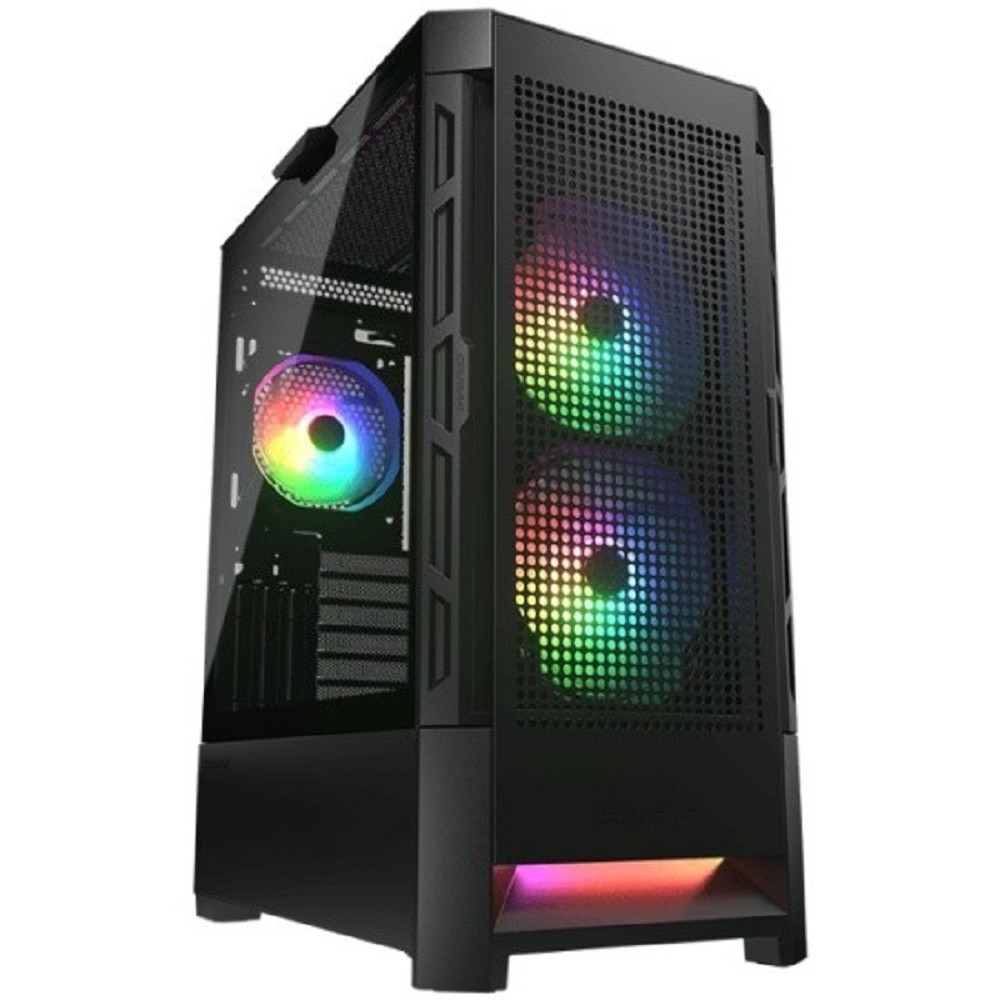 Cougar Airface RGB Black, 2х140мм + 1x120mm ARGB Fan, ARGB Fan Hub, без БП, черный, ATX (AIRFACE_RGB)