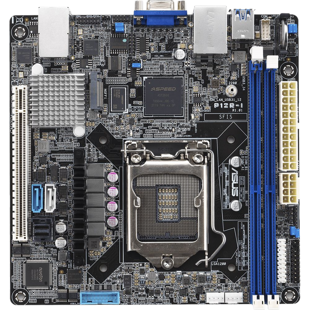 OEM Материнская плата ASUS P12R-I LGA1200 mini-ITX 2xDDR4 PCIEx16 M.2 VGA (507604) (90SB0A70-M0UAY0||OEM)