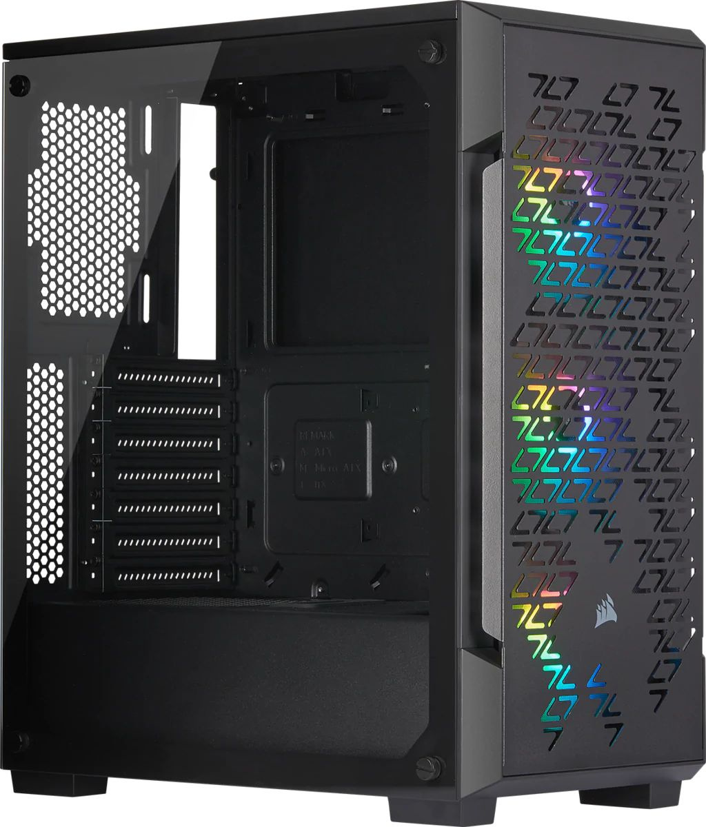 Корпус Corsair iCUE 220T RGB черный без БП ATX 3x120mm 4x140mm 2xUSB3.0 audio bott PSU (CC-9011173-WW)