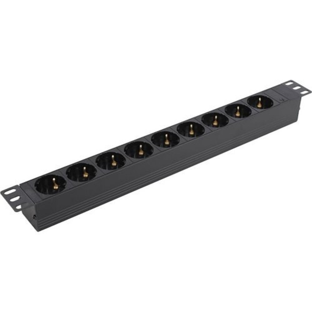 Exegate EX280853RUS Блок розеток ExeGate ServerPro PDU-19H907 Al-9S-C20, 19",1U,алюм, 9Schuko, С20