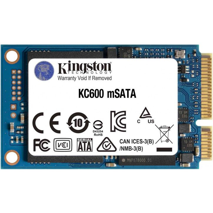 Твердотельный накопитель SSD 1TB Kingston KC600, mSATA,TLC NAND 550/ 520MB/ s IOPS 90K/ 80K MTBF 1M (SKC600MS/1024G)