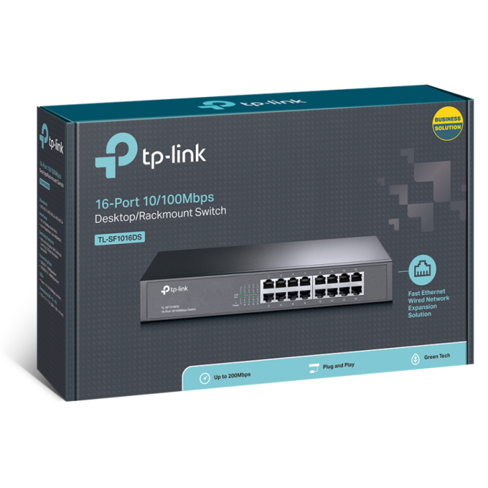 Картинка Коммутатор TP-LINK 16x RJ45 (TL-SF1016DS) 