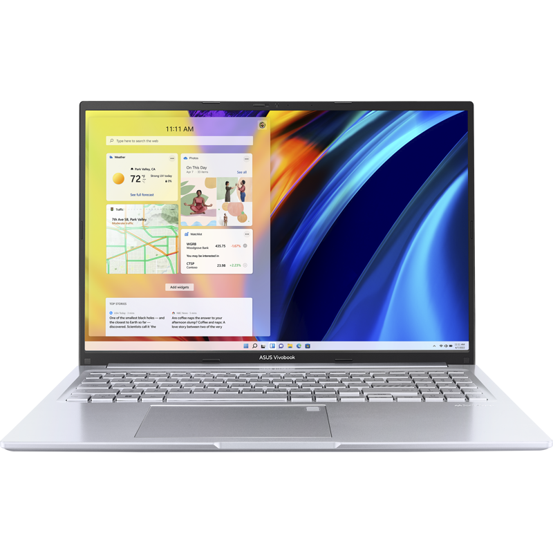 Ноутбук ASUS Vivobook 16 X1605VA-MB934 16"(1920x1200 (матовый) IPS)/ Core i7 13700H(2.4Ghz)/ 32Gb/ 1Tb SSD/ noDVD/ BT/ WiFi/ 42WHr/ 1.88kg/ Cool Silver/ DOS (90NB10N2-M015A0)